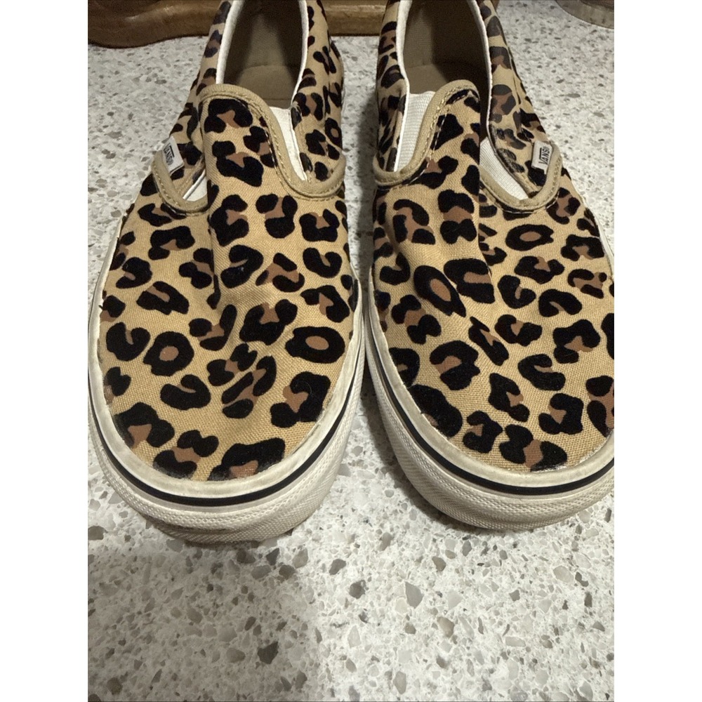 UsexVANS SLIP-ON 59 LOW UNISEX 6.5/8 Classic Slip On 500714 Leopard True White - Picture 4 of 7